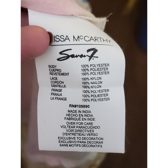 NWOT - Melissa McCarthy Seven7 - Long Floral Kimono with Lace & Fringe - Size 3X - Picture 5 of 6